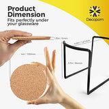 Cork Coasters with Round Edge 4 inches 16pc Set with Metal Holder Storage Caddy