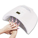 48W Nail Dryer Lamp, Cordless Rechargeable Led UV Light Manicure Art Tool with 30s 60s 90s Time Setting Function for Gels Polish(White)