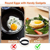 COTEY Large 3.5" Nonstick Egg Rings Set of 4, Round Crumpet Ring Mold Shaper