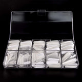 KADS Coffin Nails Long Fake Nails Acrylic Nails Coffin Shaped Ballerina Nails Tips 500pcs Full Cover False Nail Artificial Nails with Case for Nail Salons and DIY Nail Art 10 Sizes (HC70)