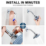 High Pressure Fixed Shower Head Hopopro 5-Setting Upgraded Bathroom Showerhead
