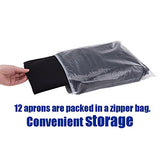 12 Pack Bib Apron - Unisex Black Apron Bulk with 2 Roomy Pockets Machine Washable