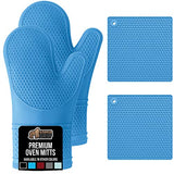 Gorilla Grip Premium Silicone Oven Mitt and Pot Holder 4 Piece Set