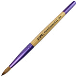 Pana (Size # 6) New Limited Edition Beige Purple Wood Handle USA 100% Pure Kolinsky Hair Acrylic Nail Brush (Purple Ferrule Round Shaped Style)