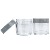 Beauticom 30G/30ML Clear Round Sample Container Jars with Gray Flat Top Lids for Lotion, Cream, Salves, Cosmetic and Makeup Samples - BPA Free (30 Pieces)