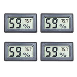 Veanic 4-Pack Mini Digital Electronic Temperature Humidity Meters Gauge Indoor Thermometer Hygrometer LCD Display Fahrenheit (℉) for Humidors, Greenhouse, Garden, Cellar, Fridge, Closet