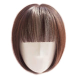 10" Hair Toppers with Bangs Clips in Bob Hair Crown Topper Toupee Hairpieces for Women (Dark Brown Thick)