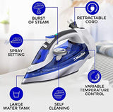 Mueller Professional Grade Steam Iron, Retractable Cord for Easy Storage, Shot of Steam