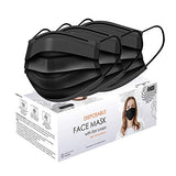 Face Masks for Protection 3-ply Colorful Disposable Safety Mask (Black)