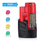 Powerextra 2 Pack 12V 3000mAh Lithium-ion Replacement Battery Compatible