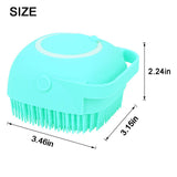 Silicone Body Brush Shower Scrubber with Shower Gel Dispenser Function,Soft Silicone Bath Massage Body Brush,Shower Loofah Brush (Blue)