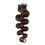 18 Inch Tape in Hair Extensions Body Wave Human Hair 100g 40pcs #2 Dark Brown Wavy Hair Seamless Skin Weft Glue in Human Hairpieces with Double Sided Tape