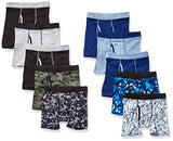 Hanes Boys' ComfortSoft Waistband Boxer Briefs 10-Pack, Assorted Prints & Solids,Small