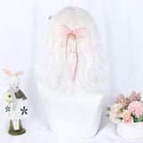 MCOSER 35cm Japan and South Korea Wig Air Bang Paragraph With Daily Harajuku White Color Lolita Wig