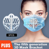 3D Mask Bracket, Silicone Mask Inner Support Frame for Lipstick Protection Reusable