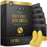 24K Gold Eye Mask– 20 Pairs - Puffy Eyes and Dark Circles Treatments – Look Less Tired