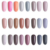 Vishine 24 Colors Gift Set Gel Nail Polish Kit Soak Off UV LED Nail Gel Nude Grey Pink Color GelPolishes Nail Art 8 ML/PC Pack of 24 Pretty Colors Series Kit