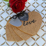 Kate Aspen "Heart" Cork Coasters, Set of 4