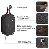 Men's Travel Toiletry Organizer Bag Canvas Shaving Dopp Kit TSA Approved (Black)