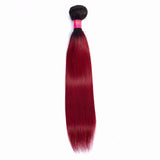 FEEL ME Ombre Brazilian Hair Weave Bundles 1b burgundy Ombre Straight Hair Bundles Unprocessed Human Virgin Brazilian Hair Extension Ombre Human Hair 1 Bundle 20 Inch