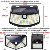 Aootek New solar lights 120 Leds upgraded with lights reflector,270° Wide Angle