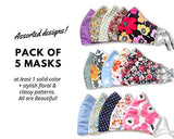 Stylish Cotton Face Mask with Filter Pocket, Handmade Floral Plaid design facemasks