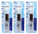 3 pcs MAYBELLINE Ultra Liquid Liner Waterproof - Dark Brown 302 (May or may not be sealed/carded)