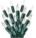 Prextex 100-Count Clear Green Wire Christmas Light Set Christmas Decorations