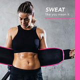 Sports Research Sweet Sweat Premium Waist Trimmer for Men & Women Black/Pink