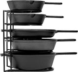 Heavy Duty Pan Organizer, 5 Tier Rack - Holds up to 50 LB - Holds Cast Iron Skillets