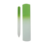 Genuine Czech Crystal Glass Spa Bar Slab 6 1/2 Inch Foot File and 5 1/2 Inch Nail File Manicure Pedicure Set Lime Green