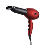 Ovente Lightweight Hair Dryer 1875 Watt 2 Speed and 3 Heat Setting Ionic Tourmaline Technology Extra Long Cord 1 Wide Concentrator Nozzle 1 Diffuser Professional Travel Woman Men Black Red X3400BR