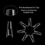 krofaue 1000PCS French Style False Nails Tips Half Cover Acrylic Gel Fake Tip With Box for Nail Art Salons and Home DIY (Natural+Clear)