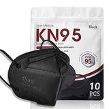 KN95 Disposable Black Face Mask, 10 Pack 5-Ply Protection Breathable Cup Dust Masks