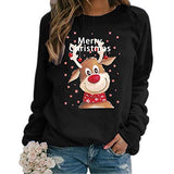 Christmas Pullover Sweatshirts for Womens Long Sleeve Plaid Patchwork Sweater