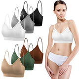 selizo Padded Bralettes for Women, 6 Pcs Sports Bras for Women Pack, V Neck Cami