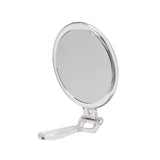 Compact Folding Hand Held Mirror/Tabletop Makeup Mirror with Two Sides of 15X Magnification & True View / 5 Inches Round Travel Mirror