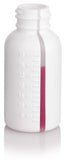 1 oz / 30 ml White Graduated Plastic HDPE Boston Round Bottles with Black Treatment Pump (6 PACK)