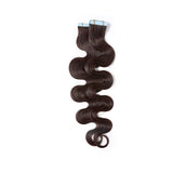 Tape in Hair Extensions 100% Remy Human Hair Tape on 12''-24'' Double Side Tape Seamless Skin Weft Long Straight 40pcs Wavy #2 Dark Brown 16 Inch 100 Gram