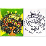 11 x 14 Canvas Painting Kit | Afro Queen Pre Drawn Stretched Canvas Kit