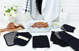 Ritz Royale Collection 100% Cotton Terry Cloth Pot Holder Set, Kitchen Hot Pad, 2-Pack, Black