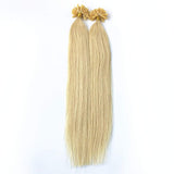 ZZRRYY Top Grade 20 Inch Keratin Pre Bonded U Tip Straight Wave Human Hair Extensions, 50 Strands, 1g/S, 50g, Remy Human Hair, Blonde (STW U Tip 20" #613, 1g/s, 50g)