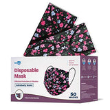 WeCare Disposable Face Mask Individually Wrapped - 50 Pack, Floral Print Flower Masks