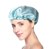 Satin Bonnet for Women, Double-Layered Satin Sleep Bonnet,Fruit Green Satin Night Cap for Sleeping,with Premium Elastic Band