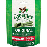 Greenies Original Dental Dog Treats, Regular Size for Dogs 25-50 Lbs, 3 Oz Pouch