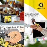 Cork Coasters with Round Edge 4 inches 16pc Set with Metal Holder Storage Caddy