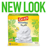 Glad ForceFlex Tall Kitchen Drawstring Trash Bags, 13 Gal, 100 Ct (Package May Vary)