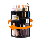 360 Degree Rotating Makeup Organizer, DIY Adjustable Bathroom Makeup Carousel Spinning Holder Rack, Large Capacity Cosmetics Storage Box Vanity Shelf Countertop, Fits Makeup Brushes, Lipsticks, Black