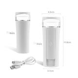 Nano Mist Sprayer Handheld Ionic Facial Spray Mister Face Steamer Daily Moisturizer Mini Portable For Strong Deep Moisturizing, Makeup, Facial Water Spa/Skin Care Beauty Instrument (White)