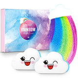 Rainbow Bath Bombs Gift Set, Ribivaul Handmade Bath Bombs with Natural Ingredients